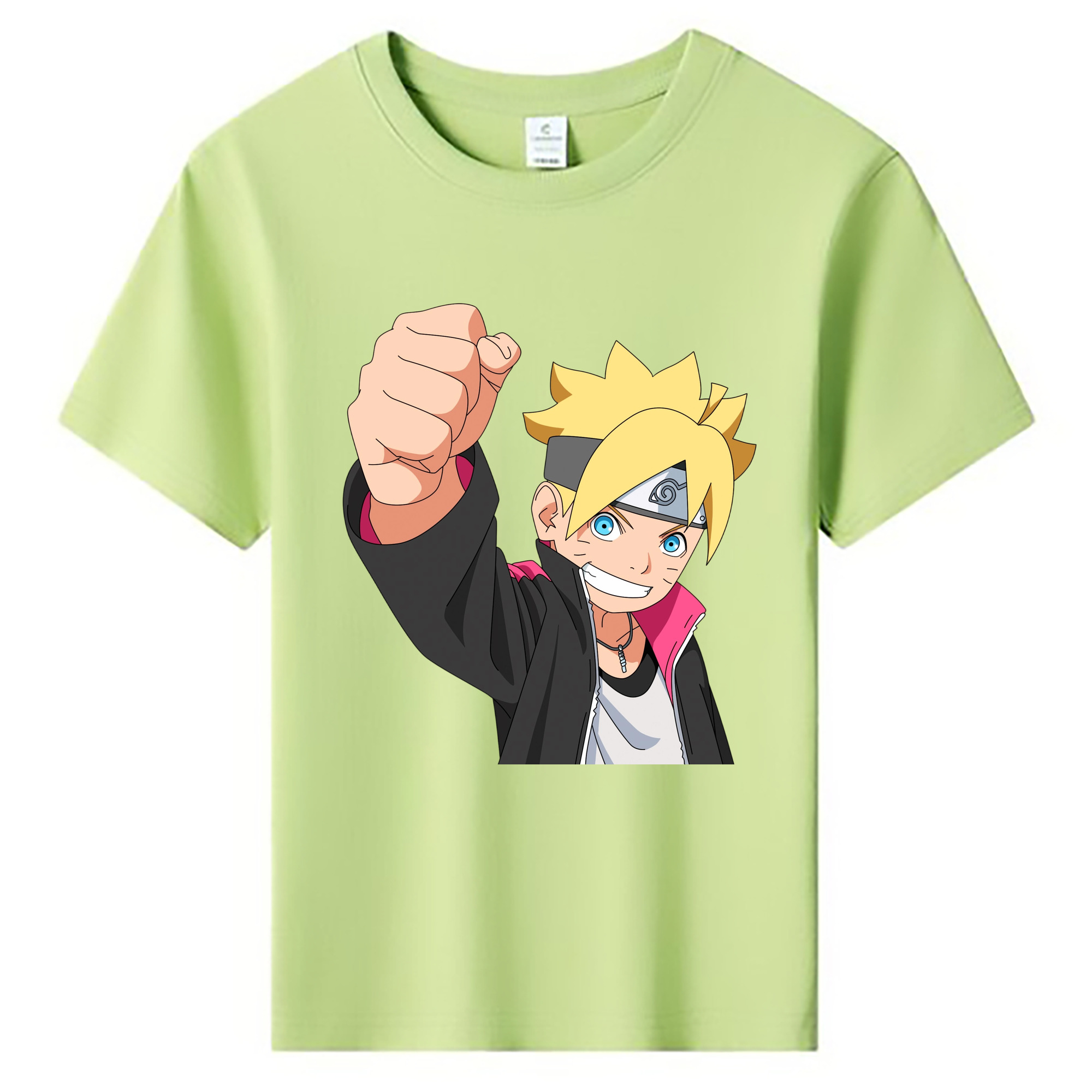 （画像用） NARUTO -ナルト- うずまき ボルト Uzumaki Boruto 綿100％キッズTシャツ（フロントプリント）